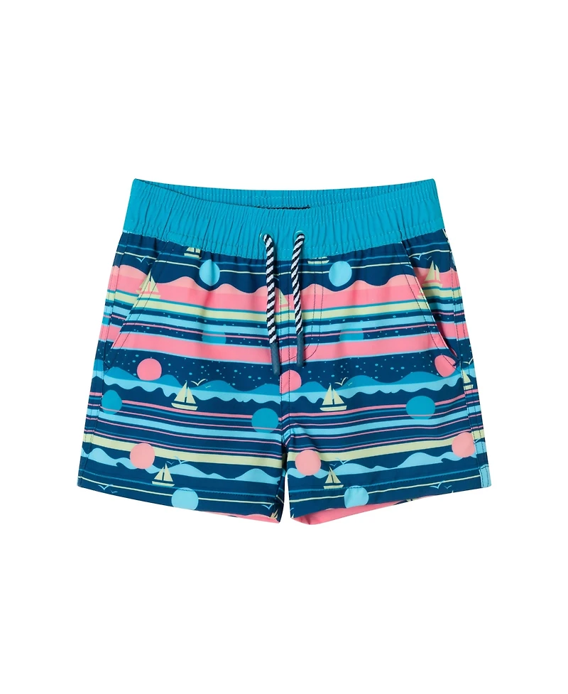 Andy & Evan Toddler Boys Toddler/Child Sailboat Graphic Rashguard Set