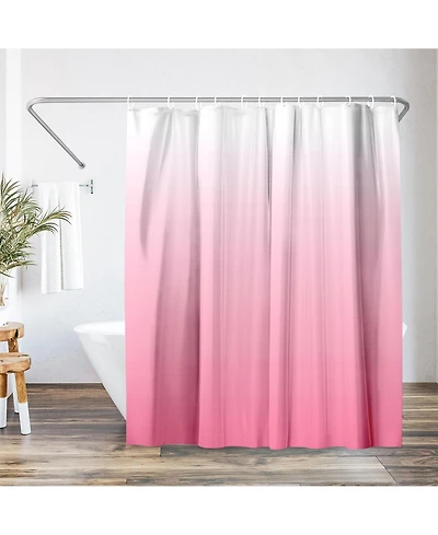 Americanflat 71x74 Ombre Pink Shower Curtain - Water Resistant - Polyester Fabric