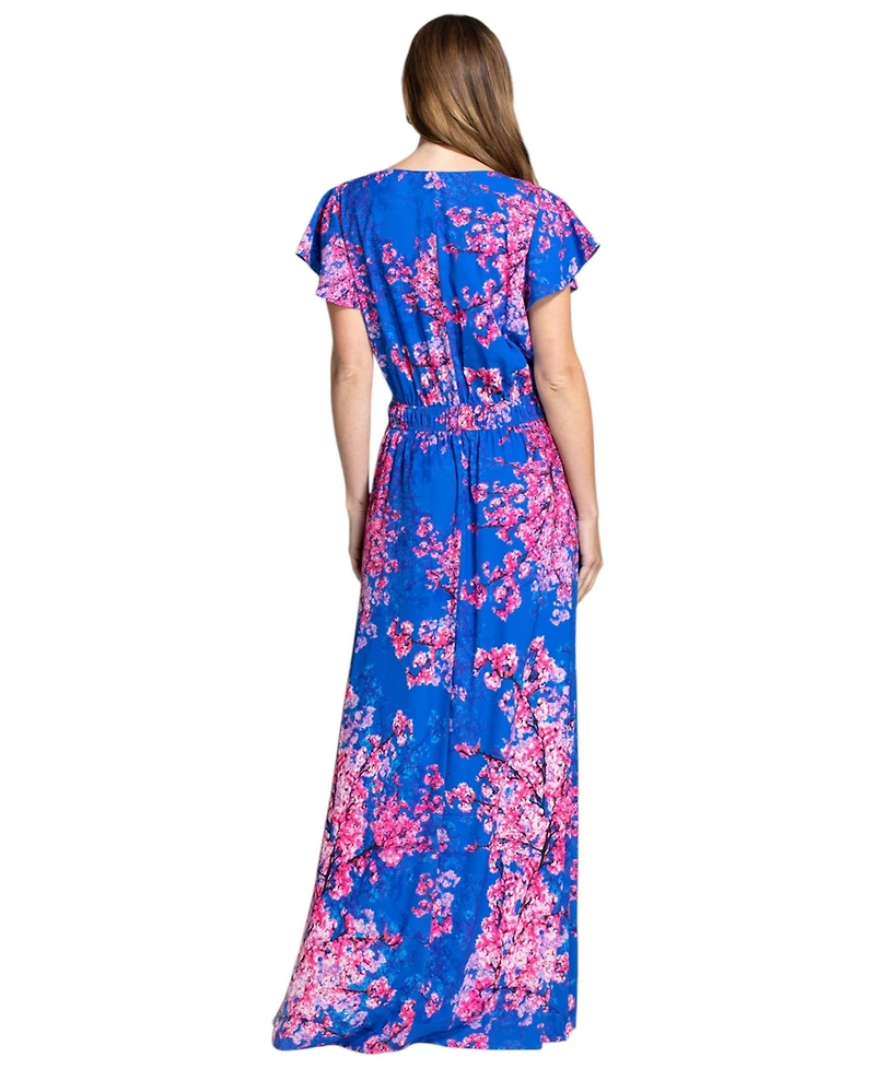 HotSquash London Women's Chiffon Wrap Top Maxi Dress