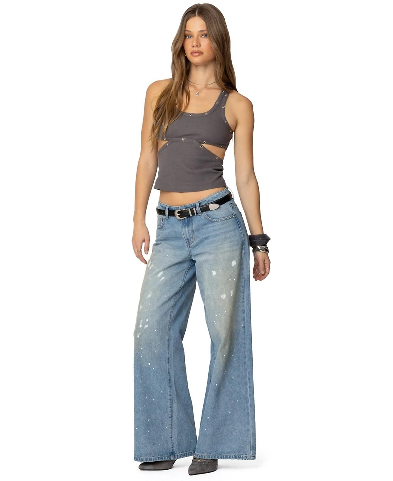 Edikted Women's Imogen Cut Out Ribbed Tank Top