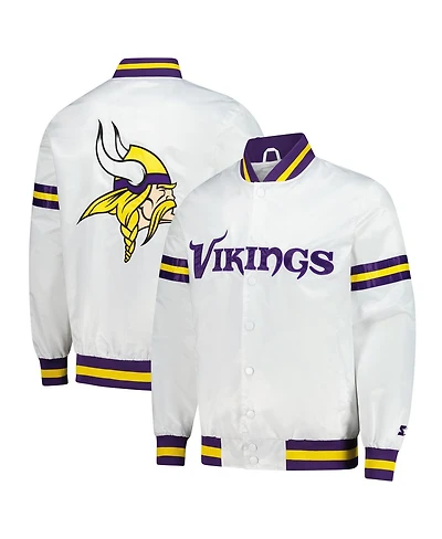 Starter Men's White Minnesota Vikings Scout Full-Snap Varsity Jacket