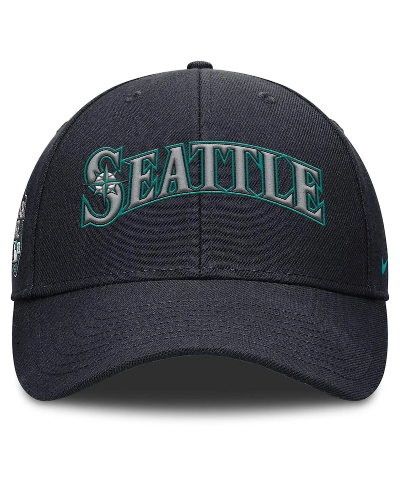 Nike Men's Navy Seattle Mariners Rise Gaberdine Adjustable Hat