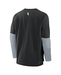 Nike Men's Black/Gray Chicago White Sox Authentic Collection Player Lightweight Performance Long Sleeve Top