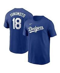 Nike Men's Yoshinobu Yamamoto Royal Los Angeles Dodgers Fuse Name Number T-Shirt