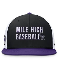 Nike Men's Black/Purple Colorado Rockies Pro Trucker Snapback Hat