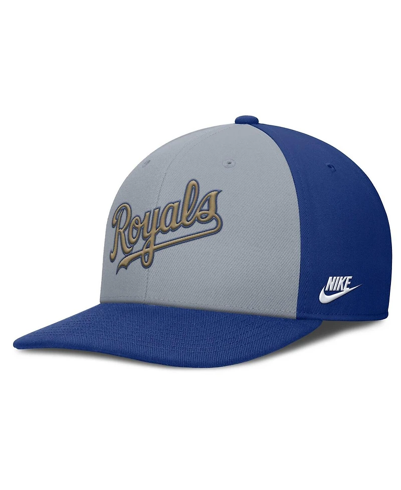 Nike Men's Gray/Royal Kansas City Royals Pro Performance Snapback Hat