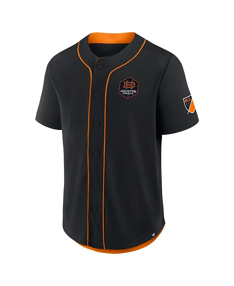 Fanatics Men's Black Houston Dynamo Fc Injury Time Baseball Jersey