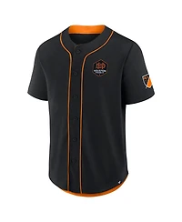 Fanatics Men's Black Houston Dynamo Fc Injury Time Baseball Jersey