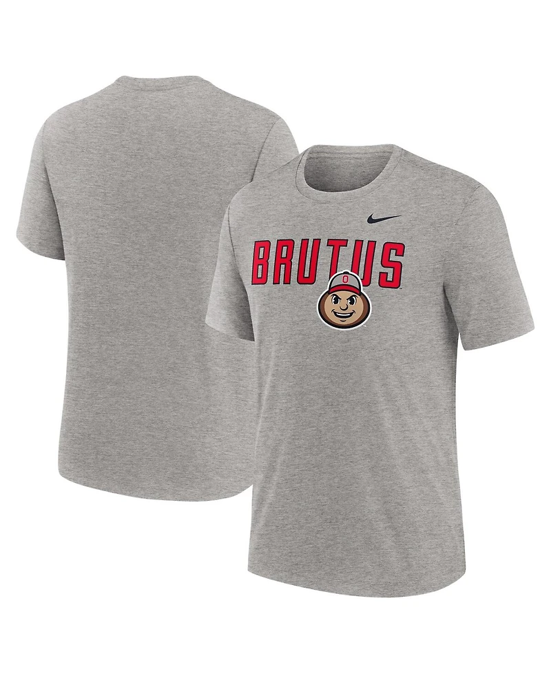 Nike Men's Heather Gray Ohio State Buckeyes Campus Local Tri-Blend T-Shirt