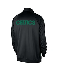 Nike Men's Black Boston Celtics Courtside Pique Club Full-Zip Track Jacket