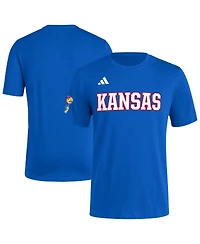 Adidas Men's Royal Kansas Jayhawks Fresh Wordmark T-Shirt