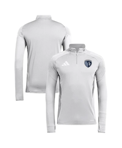 Adidas Men's Silver Sporting Kansas City 2025 Quarter-Zip Long Sleeve Training Top