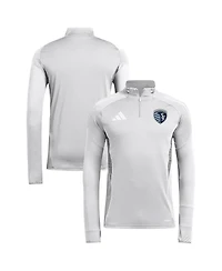 Adidas Men's Silver Sporting Kansas City 2025 Quarter-Zip Long Sleeve Training Top