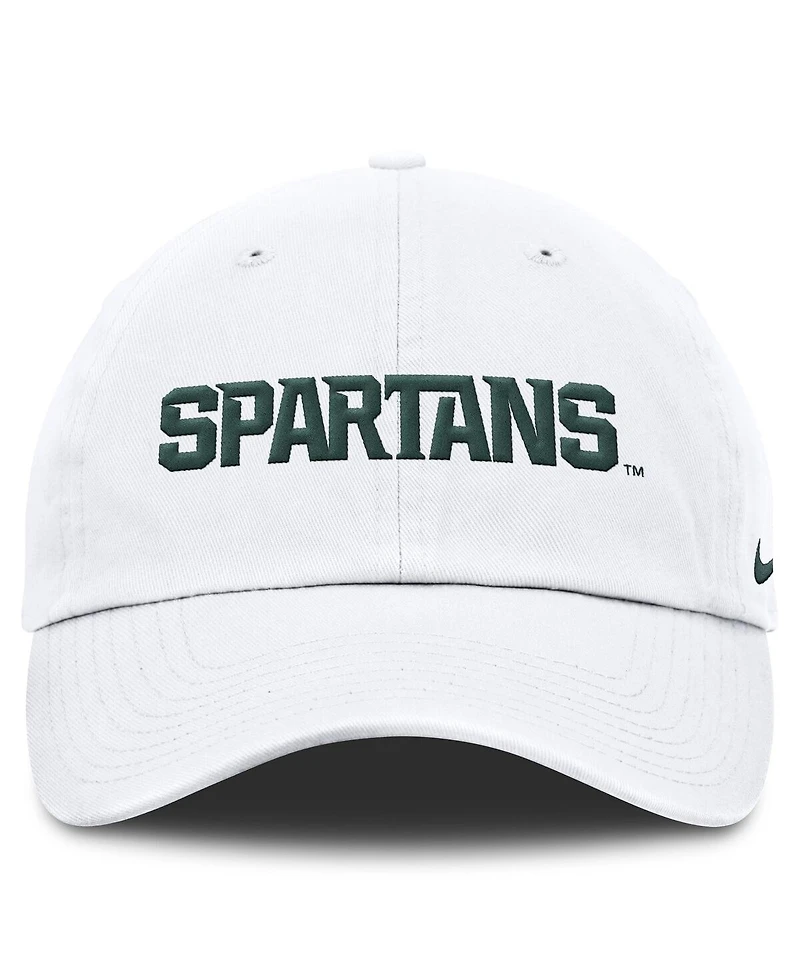 Nike Men's White Michigan State Spartans Core Club Mascot Wordmark Adjustable Hat