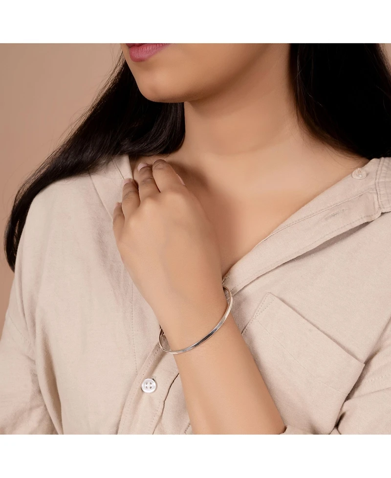 Bling Jewelry Domed Stackable 5MM Round Smooth Polished Bangle Bracelet Rose Gold Plated Stainless Steel 8 Inch