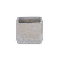 Cement Square Pot Planter with Chevron Design – Indoor/Outdoor Use
