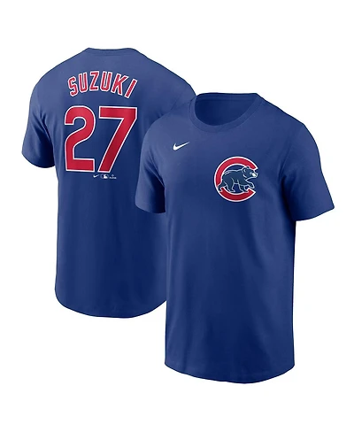 Nike Men's Seiya Suzuki Royal Chicago Cubs Fuse Name Number T-Shirt