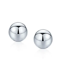 Bling Jewelry Minimalist Plain Simple Round Bead Ball Tragus Cartilage Stud Earrings Shiny Polish .925 Sterling Silver