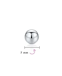Bling Jewelry Minimalist Plain Simple Round Bead Ball Tragus Cartilage Stud Earrings Shiny Polish .925 Sterling Silver