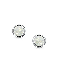 Bling Jewelry Boho Simple Fashion Bezel Set Druzy Quartz Stud Earrings Silver Plated Brass