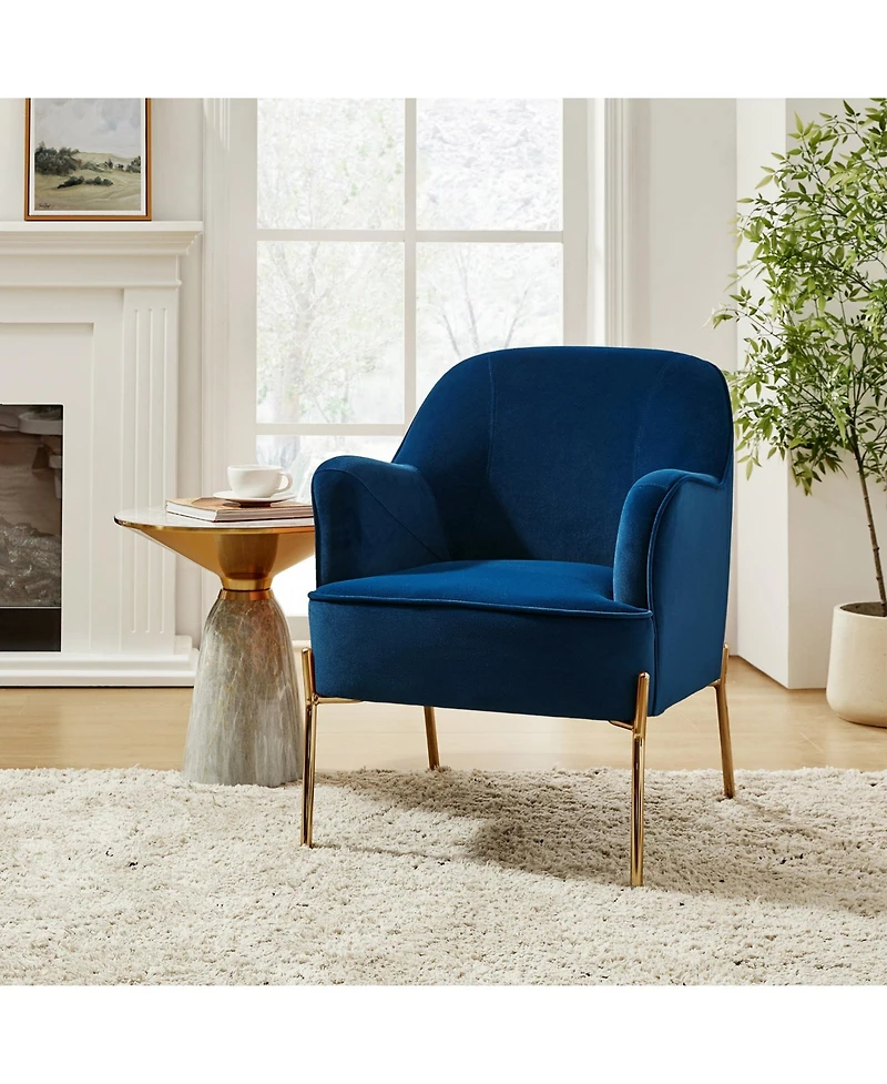 Barbara Wooden Arm Chair with Metal Legs