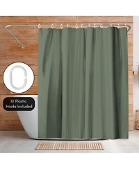 Americanflat 71x74 Solid Green Shower Curtain - Water Resistant - Polyester Fabric