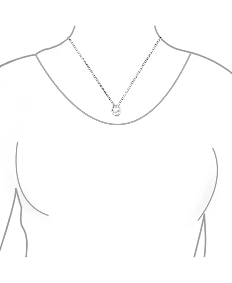 Bling Jewelry Modern Swirl Geometric Karama Circle Pendant Necklace in Sterling Silver