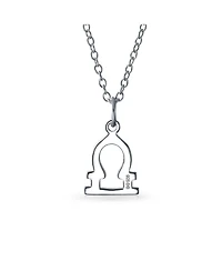Bling Jewelry Simple Libra Zodiac Sign Astrology Horoscope Pendant Necklace .925 Sterling Silver