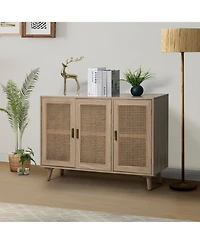 Mid-century Modern Pidcock Contemporary Door Accent Cabinet with Rattan