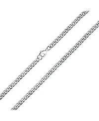 Bling Jewelry Heavy Duty Biker Jewelry Solid Curb Link Chain Necklace Gold Tone Stainless Steel 4MM