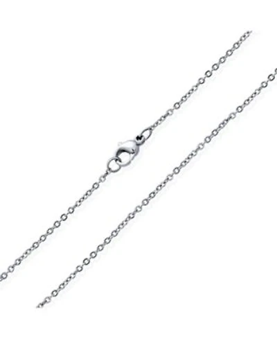 Bling Jewelry Thin 1MM Two Tone Twist Infinity Rolo Cable Chain Necklace Silver Tone Stainless Steel 16 18 20 24 Inch