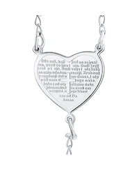 Bling Jewelry Dainty 2MM Round Ball Beaded Link Heart Virgin Mary Cross Prayer Rosary Chain Silver Tone Stainless Steel