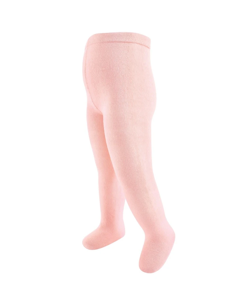Touched by Nature Toddler and Kids Girl Organic Cotton Tights, Coral Charcoal, 7-10 Years