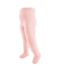 Touched by Nature Toddler and Kids Girl Organic Cotton Tights, Coral Charcoal, 7-10 Years