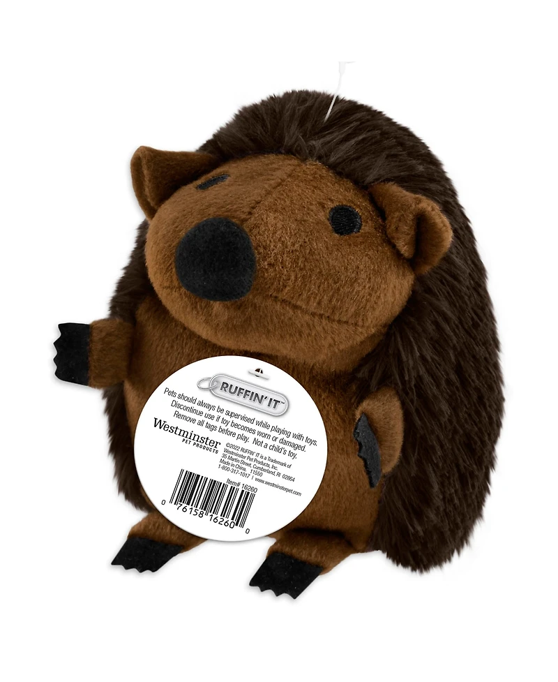 Ruffin' It Plush Dog Toy - Hedgehog