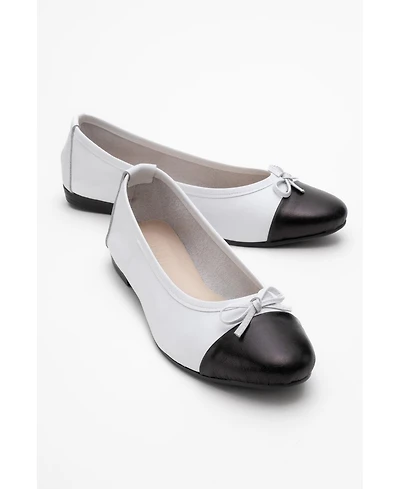 Rayne Cap Toe Leather Ballet Flats (Women)