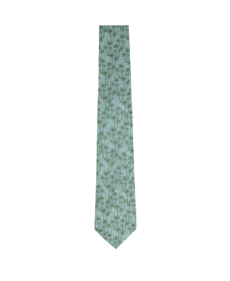 Trafalgar Men's Nohea Palm Tree Linen Blend Novelty Necktie