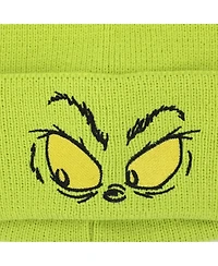 The Grinch Men's Eyes Green Knit Santa Cap