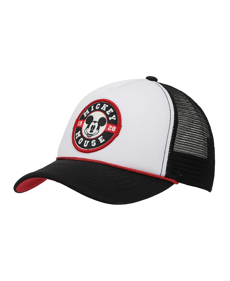 Disney Men's Mickey Mouse Character Circle Black & White Trucker Hat
