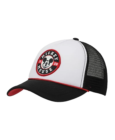 Disney Men's Mickey Mouse Character Circle Black & White Trucker Hat