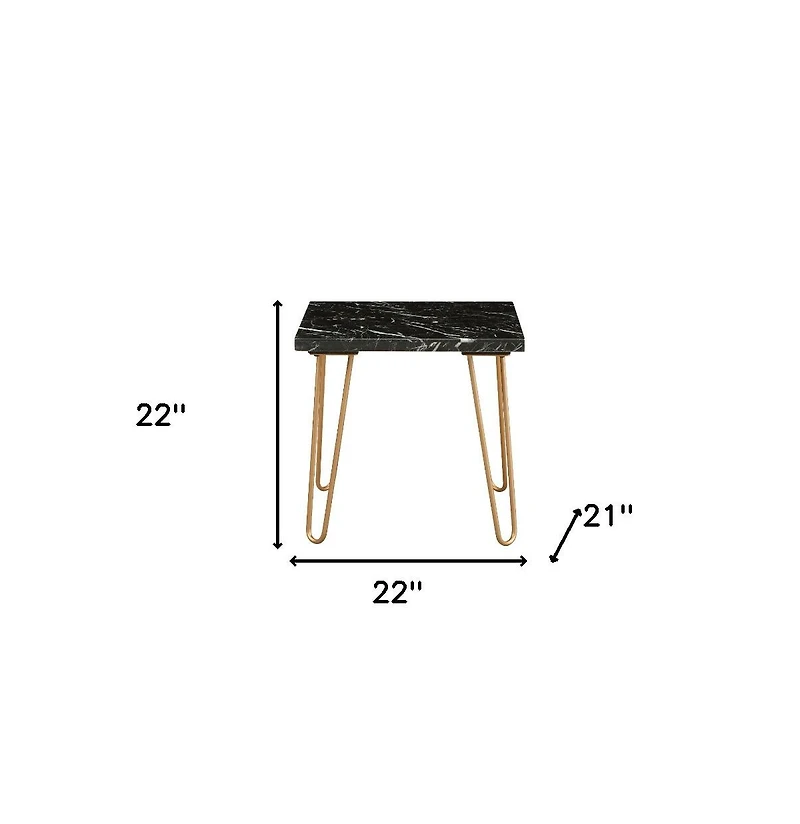 Modern Faux Marble Side Table for Small Spaces and Accent Use