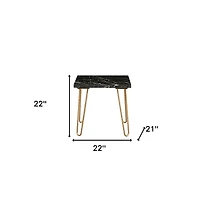 Modern Faux Marble Side Table for Small Spaces and Accent Use