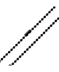 Bling Jewelry Thin Minimalist 1.5MM Stationary Ball Saturn Chain Necklace Black Silver Gold Plated Stainless Steel 16 18 20 24 30 Inch