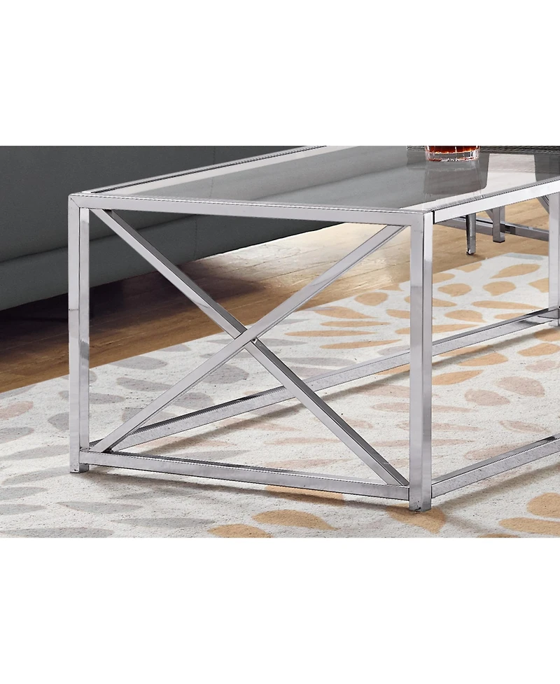 Contemporary Glass and Iron Coffee Table for Home or Office