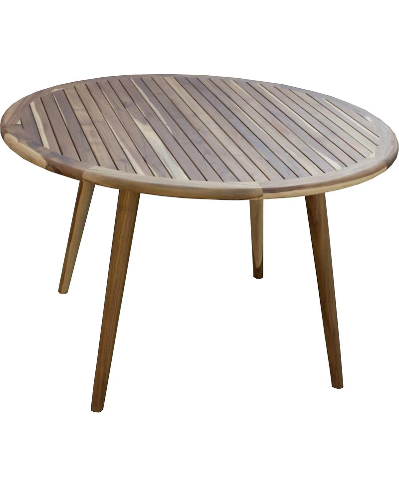 Solid Wood Rounded Outdoor Dining Table – Stylish Patio Table for Garden & Deck