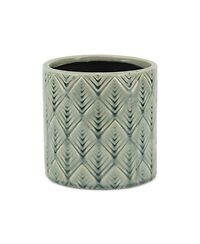 Ceramic Round Planter with Geometric Pattern – Versatile Pot for Garden & Home