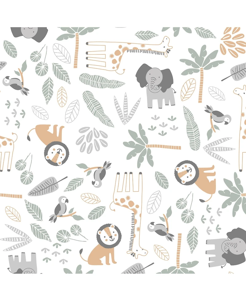 Lambs & Ivy Baby Jungle Friends 100% Cotton Safari Animals Fitted Crib Sheet