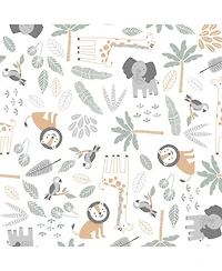 Lambs & Ivy Baby Jungle Friends 100% Cotton Safari Animals Fitted Crib Sheet