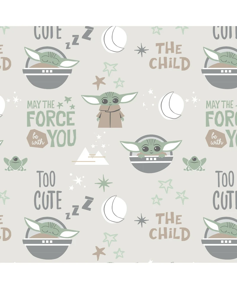 Lambs & Ivy Baby Star Wars Cozy Friends Yoda/Grogu Fitted Crib Sheet