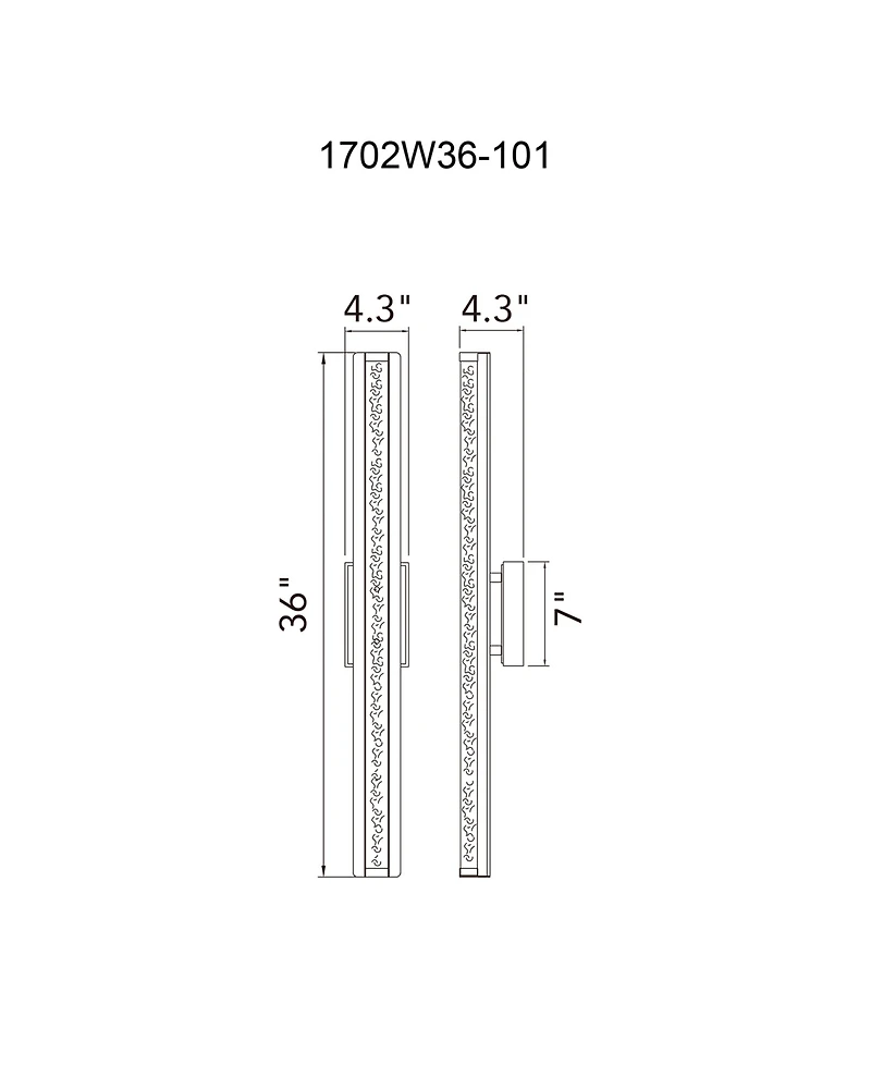 Cwi Lighting 36" Metal Fiji Integrated Led Outdoor Wall Light
